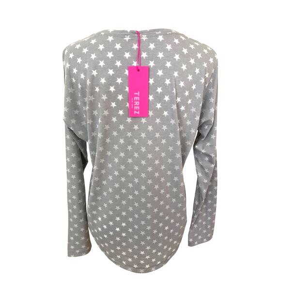 TEREZ Lightweight Gray Long Sleeve Top Size M NWT - Picture 3 of 5